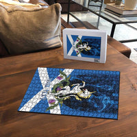 Personalised Unicorn Scotland Puzzle Scottish Saltire With Thistle