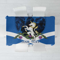 Personalised Unicorn Scotland Tablecloth Scottish Saltire With Thistle