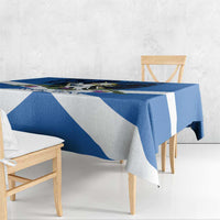 Personalised Unicorn Scotland Tablecloth Scottish Saltire With Thistle