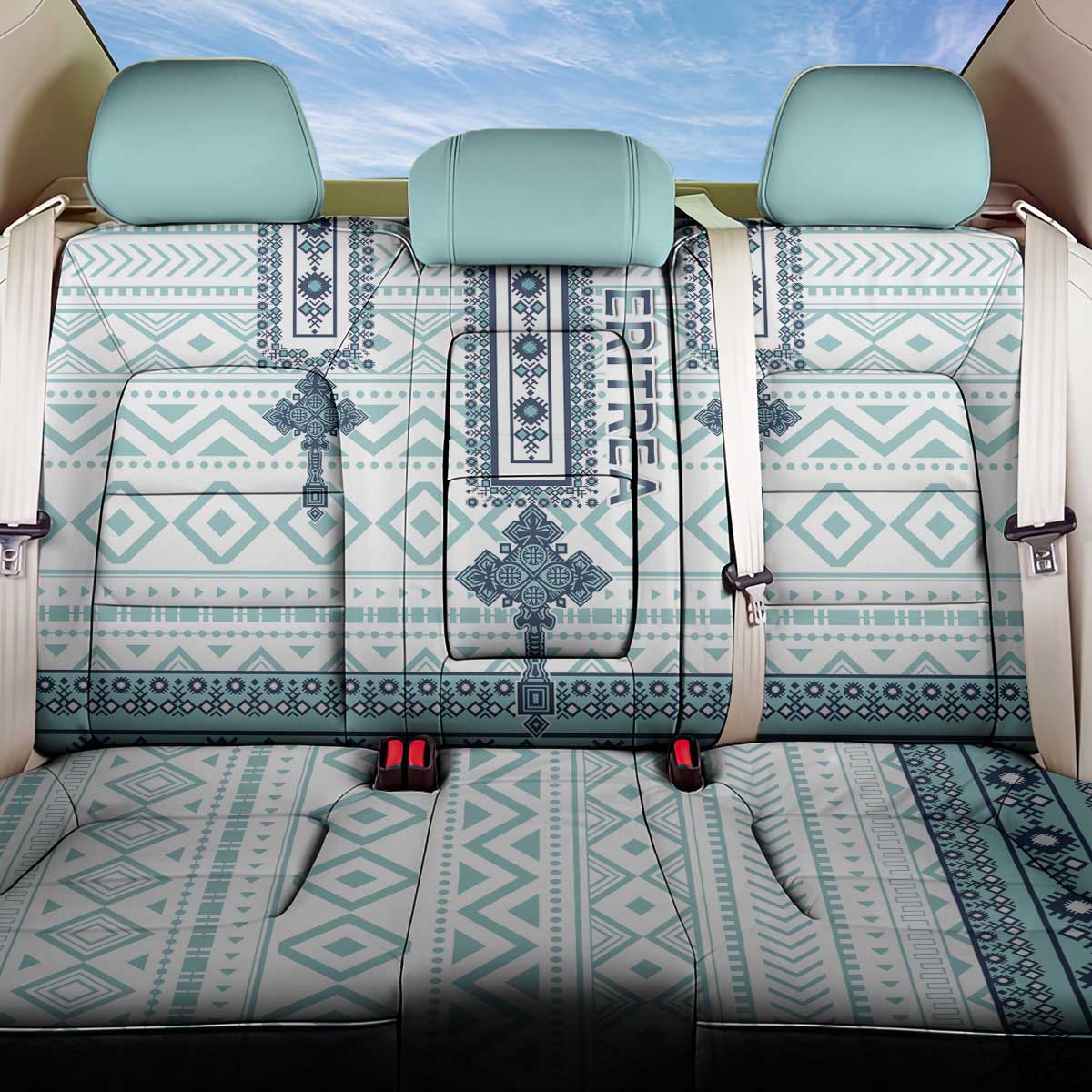 Eritrea Back Car Seat Cover Eritrean Cross Mix Tilet Pattern