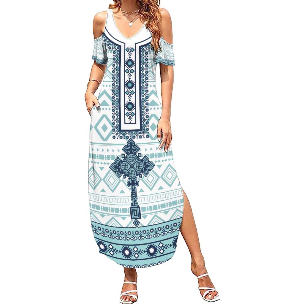 Eritrea Summer Maxi Dress Eritrean Cross Mix Tilet Pattern