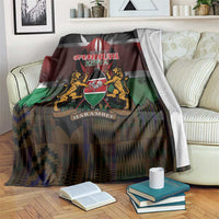 Happy Kenya Independence Day Blanket Coat Of Arms With Kente Pattern - Wonder Print Shop