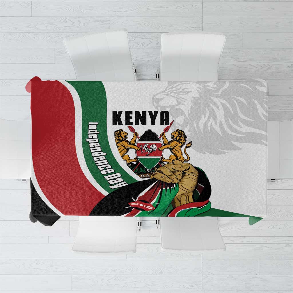 Kenya Jamhuri Day Tablecloth Lion With Coat Of Arms - Wonder Print Shop
