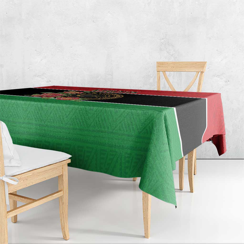 Libya Independence Day Tablecloth Pomegranate Blossom With Libyan Seal - Wonder Print Shop