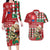 Personalised Slovakia Christmas Couples Matching Long Sleeve Bodycon Dress and Hawaiian Shirt Brown Bear Mix Argyle Pattern - Wonder Print Shop