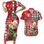 Personalised Slovakia Christmas Couples Matching Short Sleeve Bodycon Dress and Hawaiian Shirt Brown Bear Mix Argyle Pattern - Wonder Print Shop