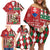 Personalised Slovakia Christmas Family Matching Off Shoulder Short Dress and Hawaiian Shirt Brown Bear Mix Argyle Pattern - Wonder Print Shop