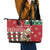 Slovakia Christmas Leather Tote Bag Brown Bear Mix Argyle Pattern - Wonder Print Shop