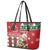 Slovakia Christmas Leather Tote Bag Brown Bear Mix Argyle Pattern - Wonder Print Shop