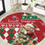 Slovakia Christmas Round Carpet Brown Bear Mix Argyle Pattern