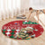 Slovakia Christmas Round Carpet Brown Bear Mix Argyle Pattern