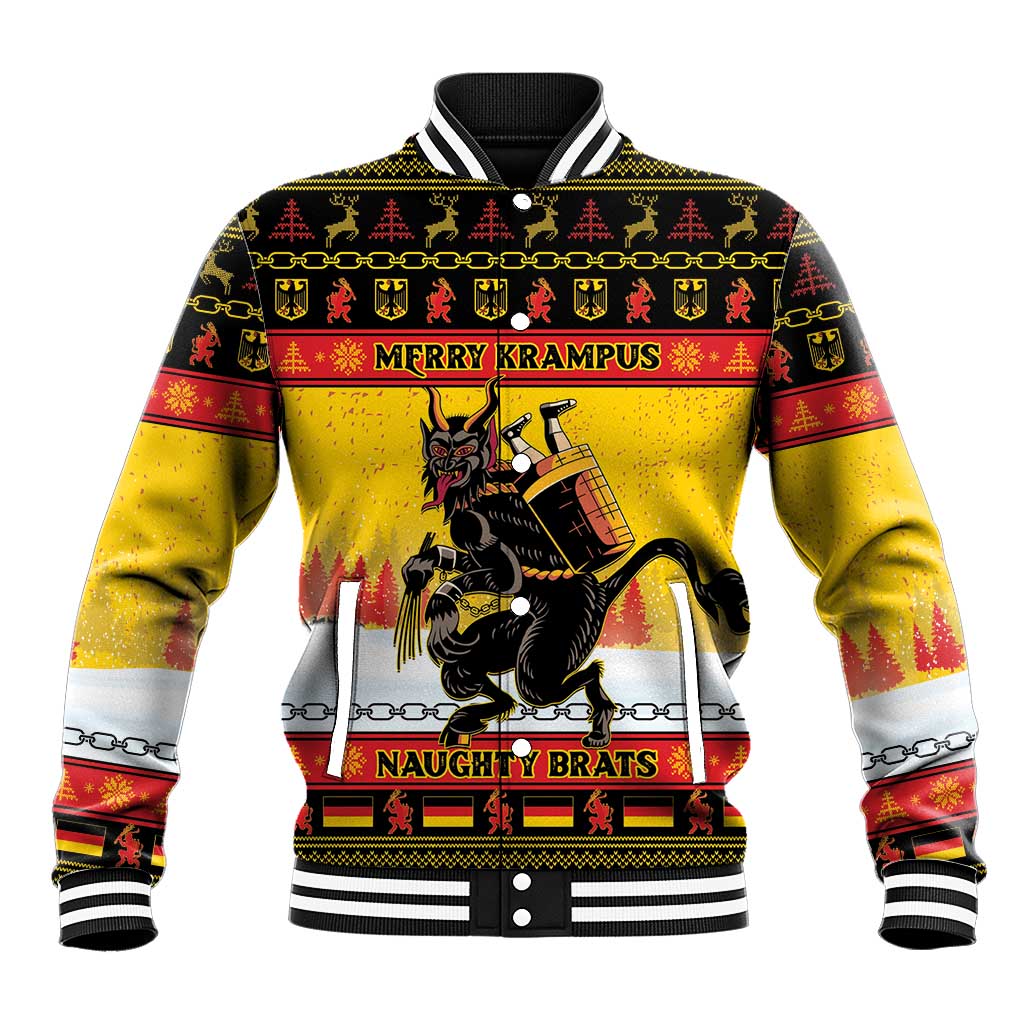 Personalised Germany Christmas Baseball Jacket Merry Krampus - Wonder Print Shop