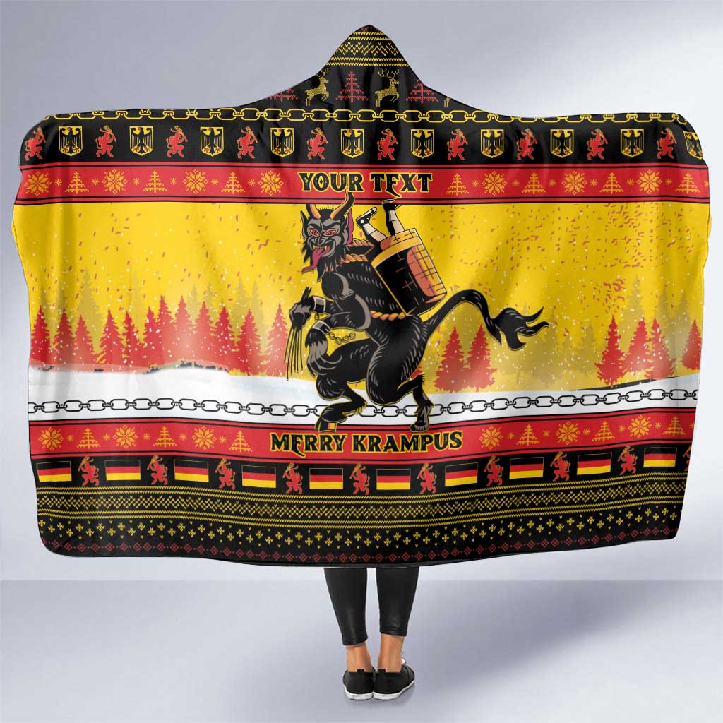 Personalised Germany Christmas Hooded Blanket Merry Krampus