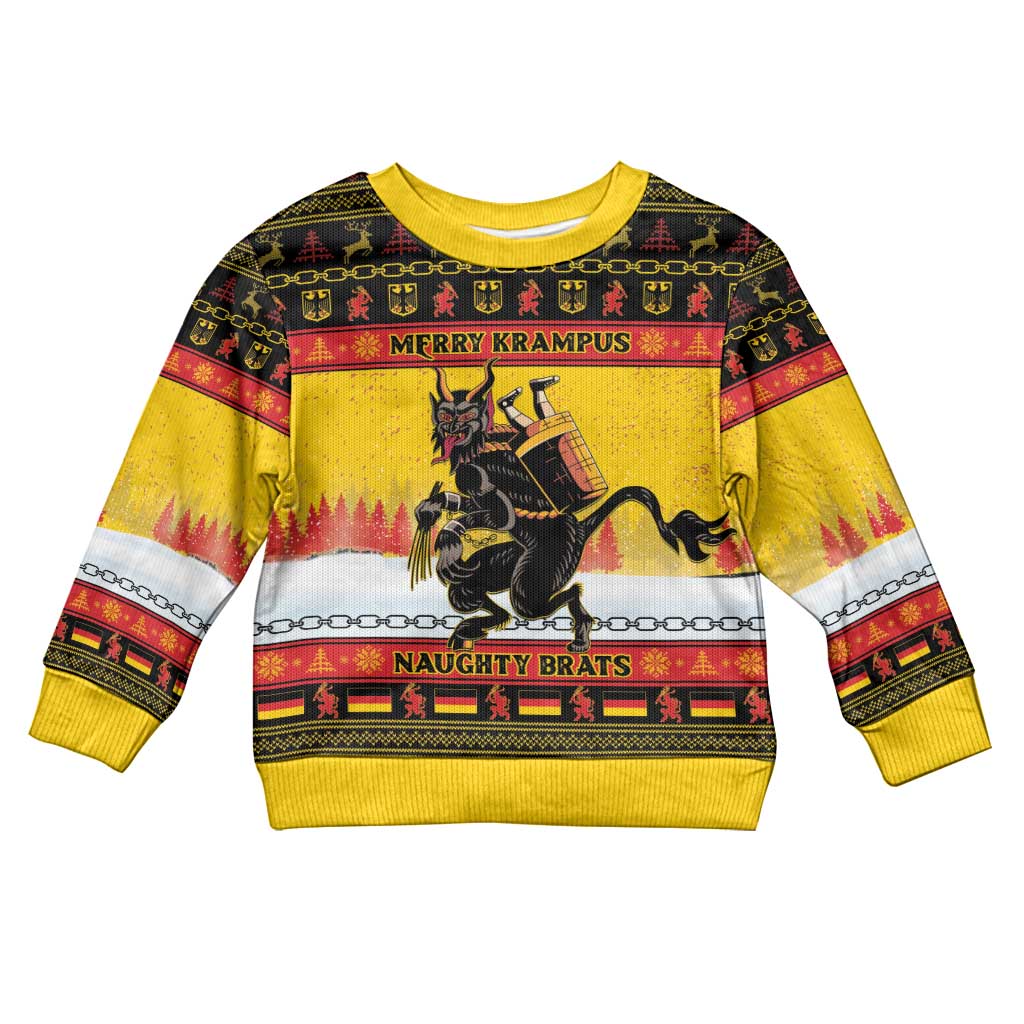 Personalised Germany Christmas Kid Ugly Christmas Sweater Merry Krampus - Wonder Print Shop