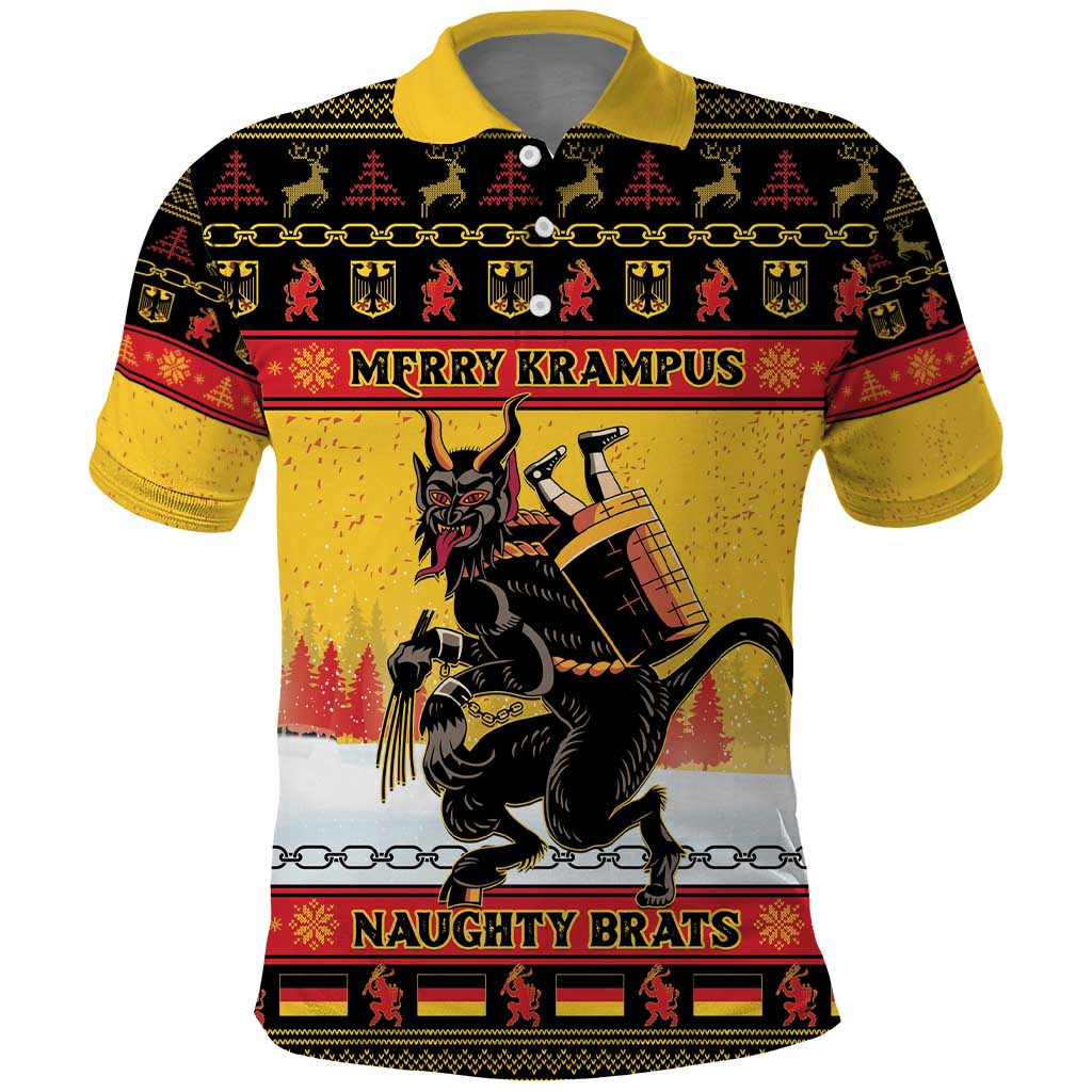 Personalised Germany Christmas Polo Shirt Merry Krampus - Wonder Print Shop