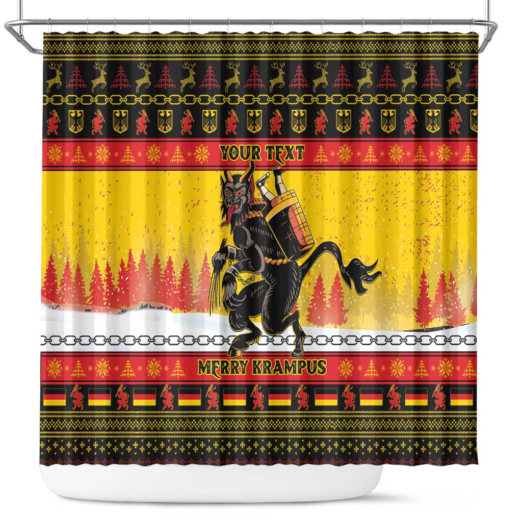 Personalised Germany Christmas Shower Curtain Merry Krampus