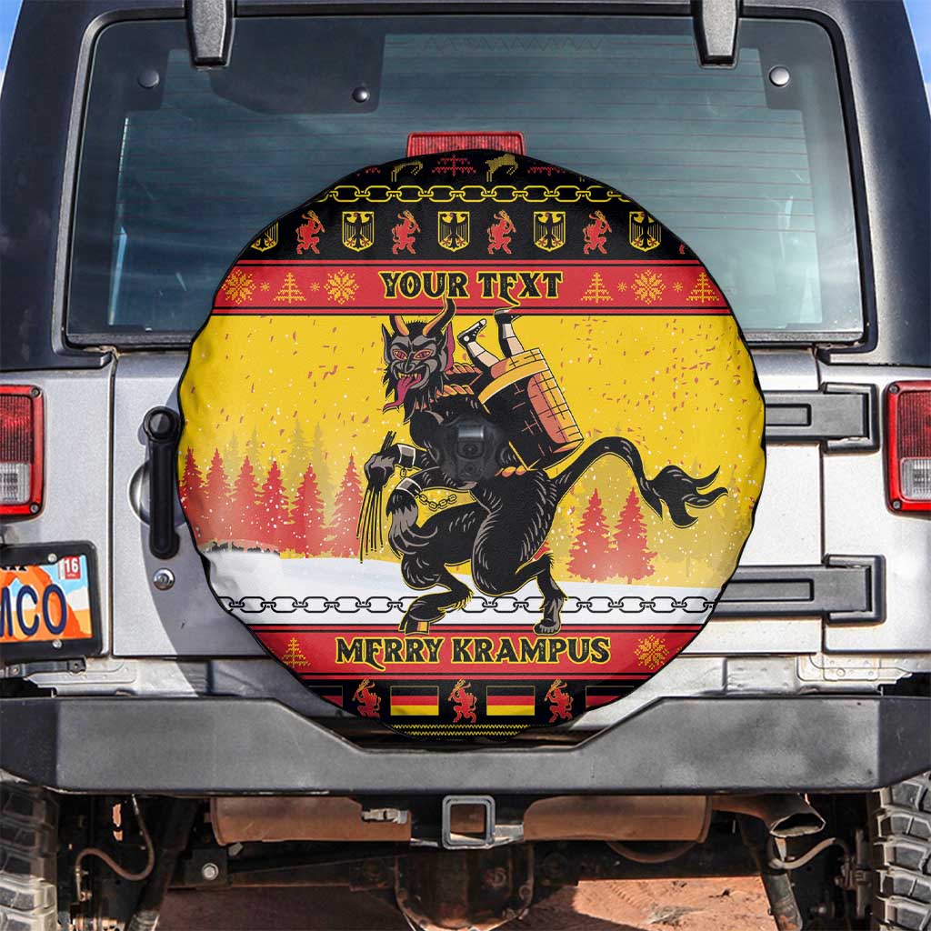 Personalised Germany Christmas Spare Tire Cover Merry Krampus - Wonder Print Shop