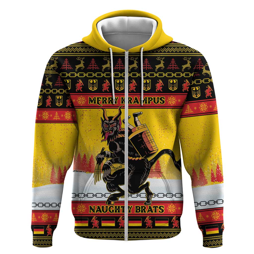 Personalised Germany Christmas Zip Hoodie Merry Krampus - Wonder Print Shop