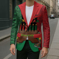 Personalized Happy Kwanzaa Blazer Kinara With Kente Pattern - Wonder Print Shop