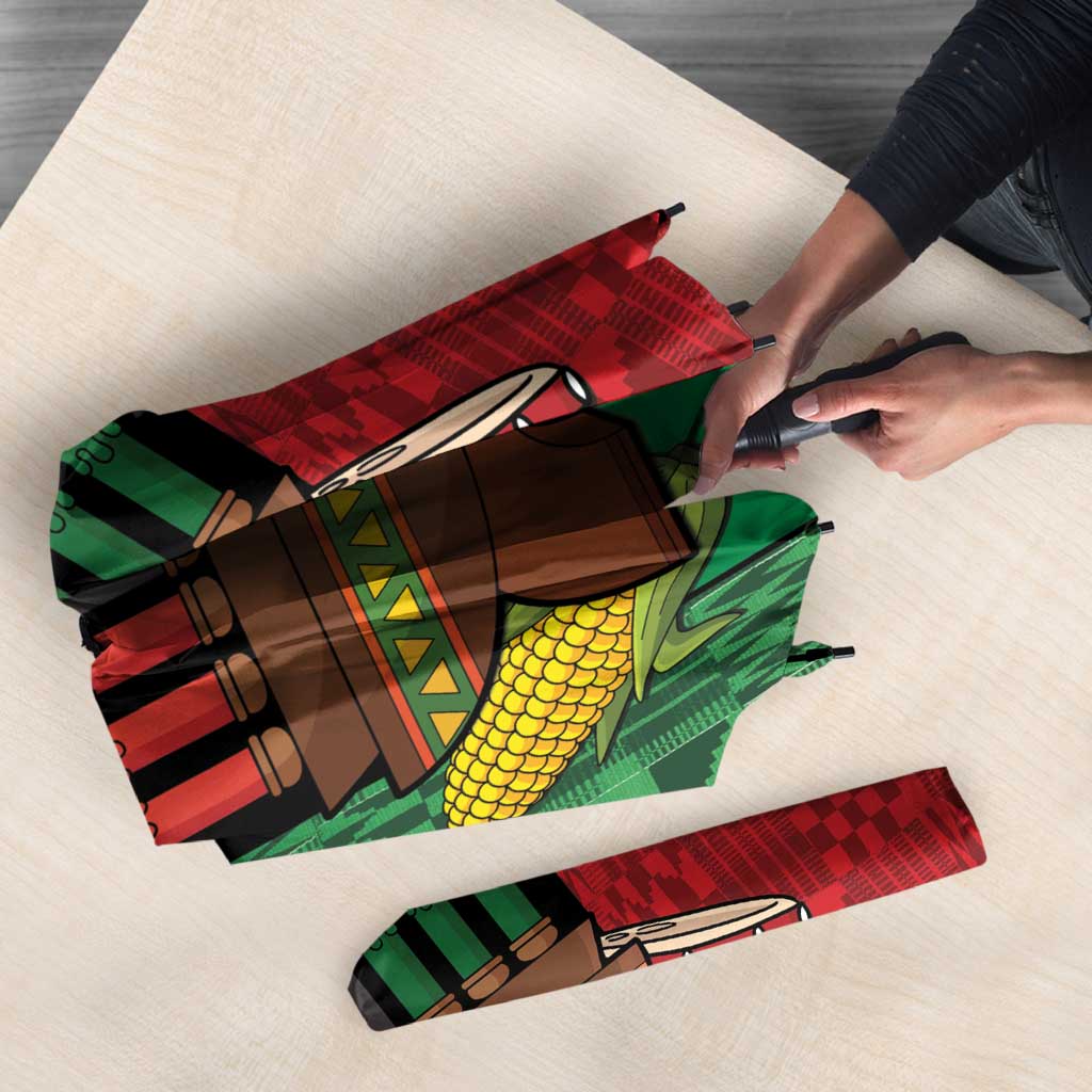 Happy Kwanzaa Umbrella Kinara With Kente Pattern - Wonder Print Shop