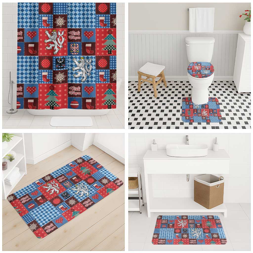 Czech Christmas Patchwork Bathroom Set - Wonder Print Shop