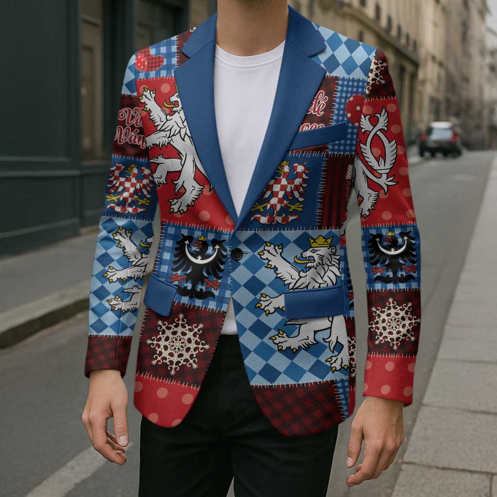 Czech Christmas Patchwork Blazer - Wonder Print Shop