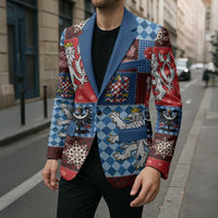 Czech Christmas Patchwork Blazer - Wonder Print Shop