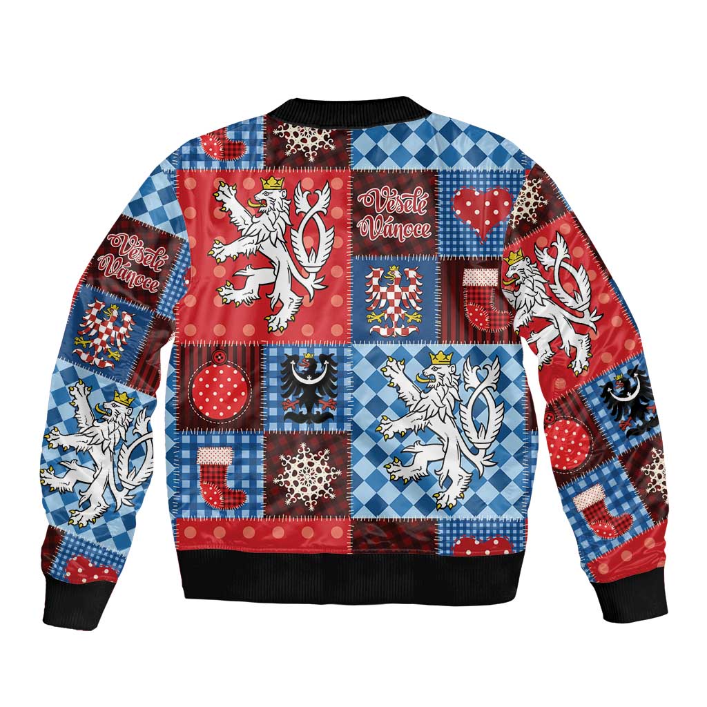 Czech Christmas Patchwork Bomber Jacket - Wonder Print Shop
