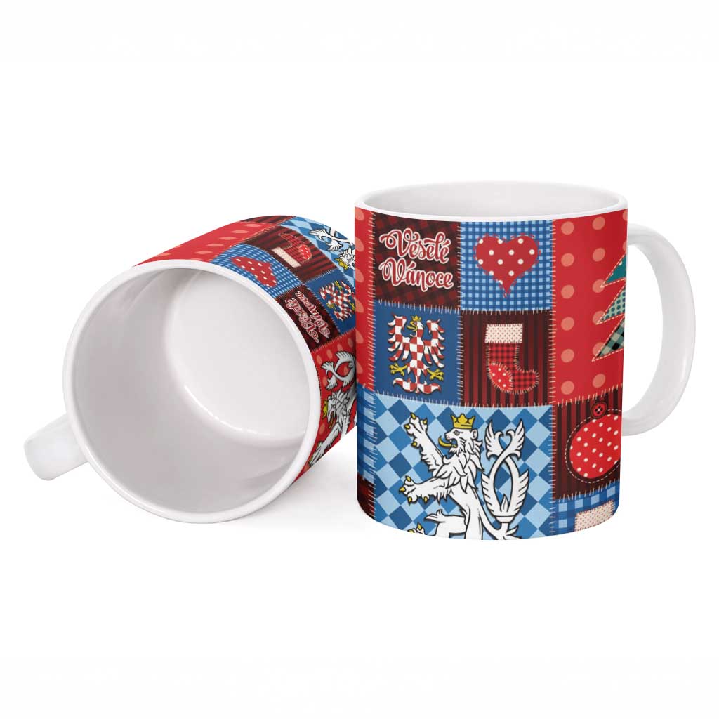 Czech Christmas Patchwork Ceramic Mug - Wonder Print Shop