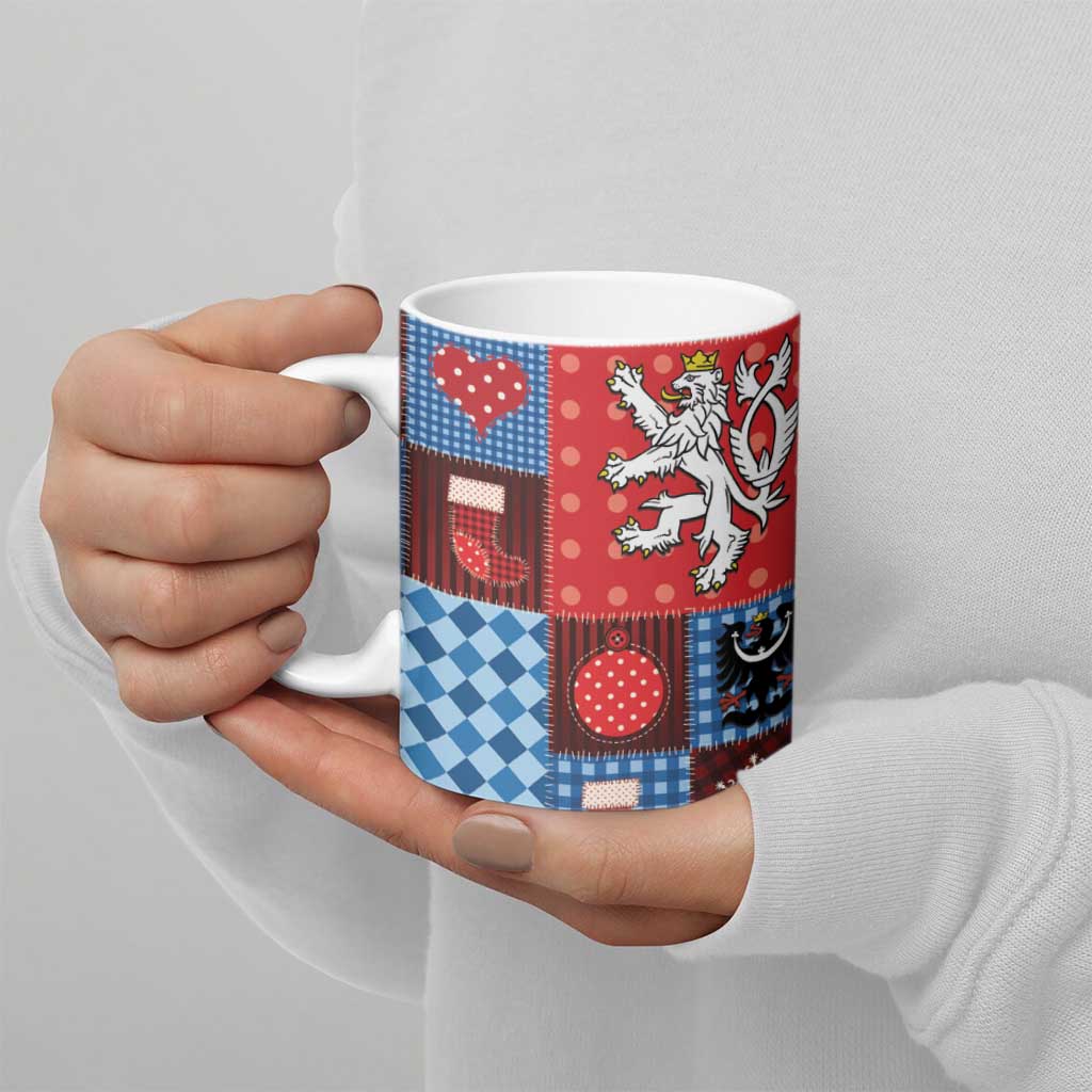 Czech Christmas Patchwork Ceramic Mug - Wonder Print Shop