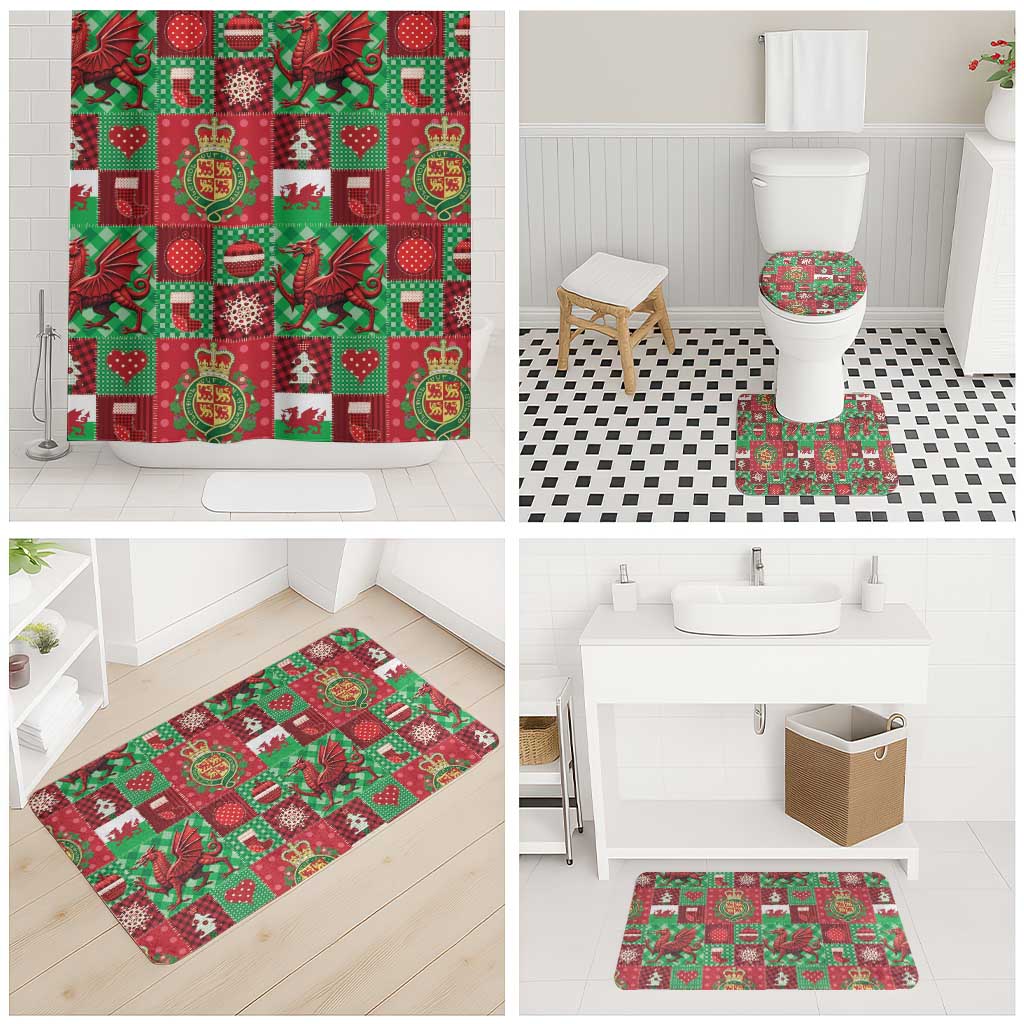 Wales Christmas Patchwork Bathroom Set - Wonder Print Shop