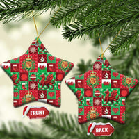 Wales Christmas Patchwork Ceramic Ornament - Wonder Print Shop