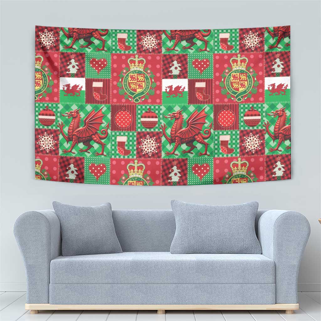 Wales Christmas Patchwork Tapestry - Wonder Print Shop