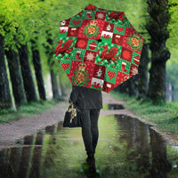 Wales Christmas Patchwork Umbrella - Wonder Print Shop
