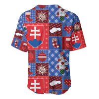 Slovakia Christmas Patchwork Baseball Jersey - Wonder Print Shop