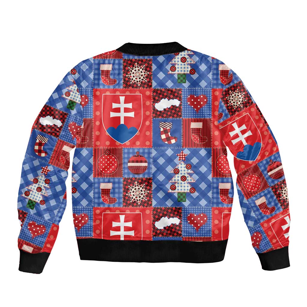 Slovakia Christmas Patchwork Bomber Jacket - Wonder Print Shop