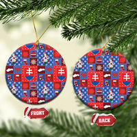 Slovakia Christmas Patchwork Ceramic Ornament - Wonder Print Shop