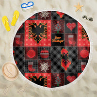Albania Christmas Patchwork Beach Blanket - Wonder Print Shop