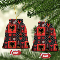 Albania Christmas Patchwork Ceramic Ornament - Wonder Print Shop
