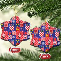 Croatia Christmas Patchwork Ceramic Ornament - Wonder Print Shop