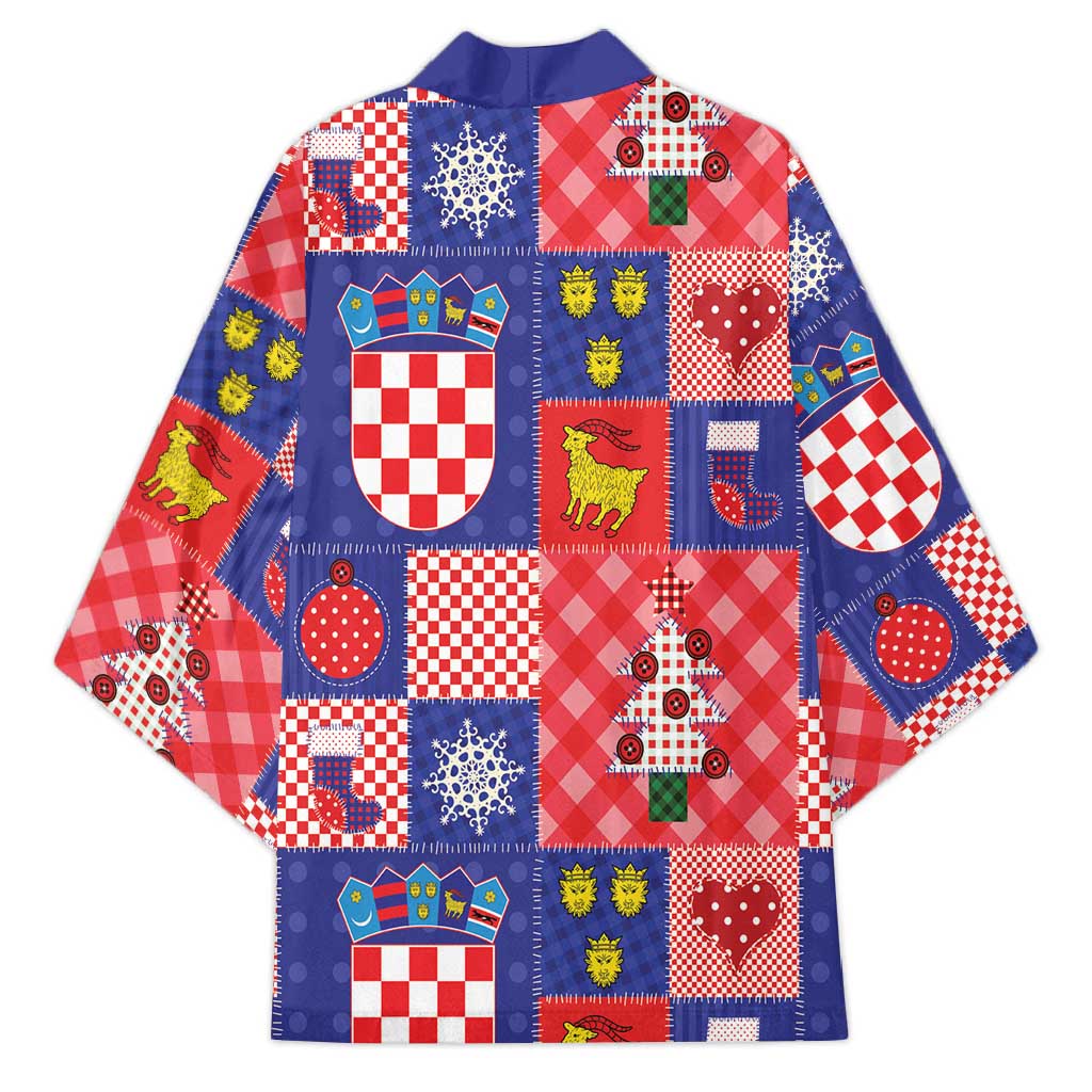 Croatia Christmas Patchwork Kimono - Wonder Print Shop