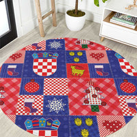 Croatia Christmas Patchwork Round Carpet - Wonder Print Shop