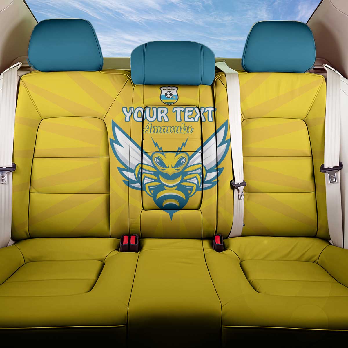 Custom Rwanda Football Back Car Seat Cover Go Amavubi