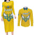 Custom Rwanda Football Couples Matching Long Sleeve Bodycon Dress and Long Sleeve Button Shirt Go Amavubi