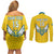 Custom Rwanda Football Couples Matching Off Shoulder Short Dress and Long Sleeve Button Shirt Go Amavubi