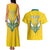 Custom Rwanda Football Couples Matching Tank Maxi Dress and Hawaiian Shirt Go Amavubi