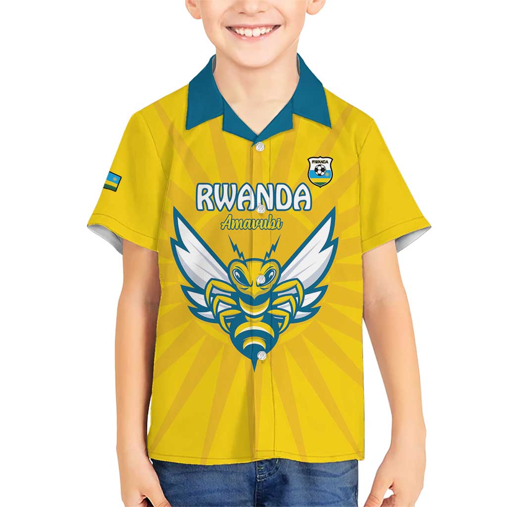 Custom Rwanda Football Kid Hawaiian Shirt Go Amavubi - Wonder Print Shop