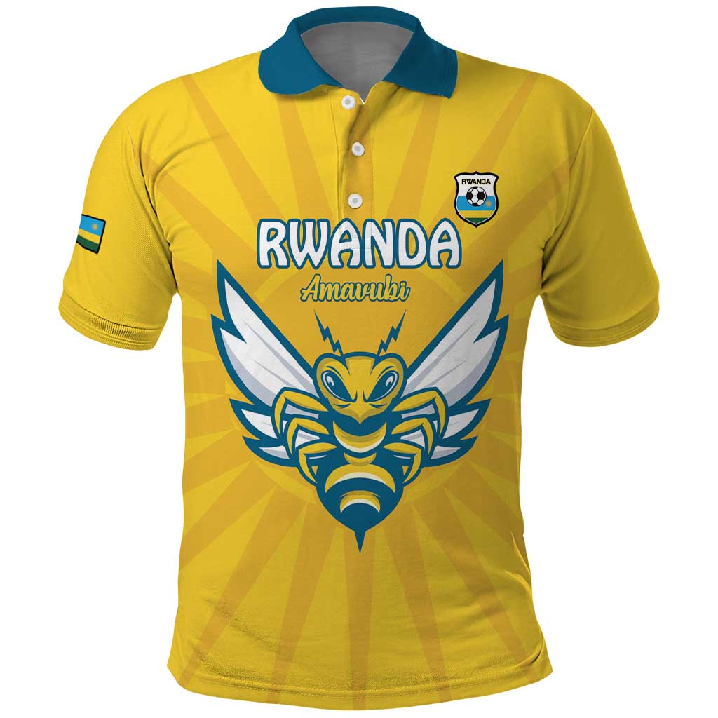 Custom Rwanda Football Polo Shirt Go Amavubi - Wonder Print Shop