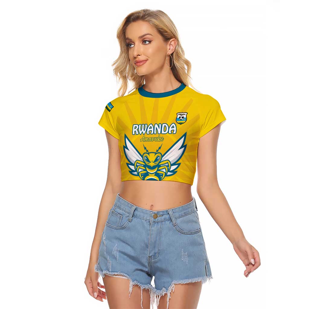 Custom Rwanda Football Raglan Cropped T Shirt Go Amavubi - Wonder Print Shop