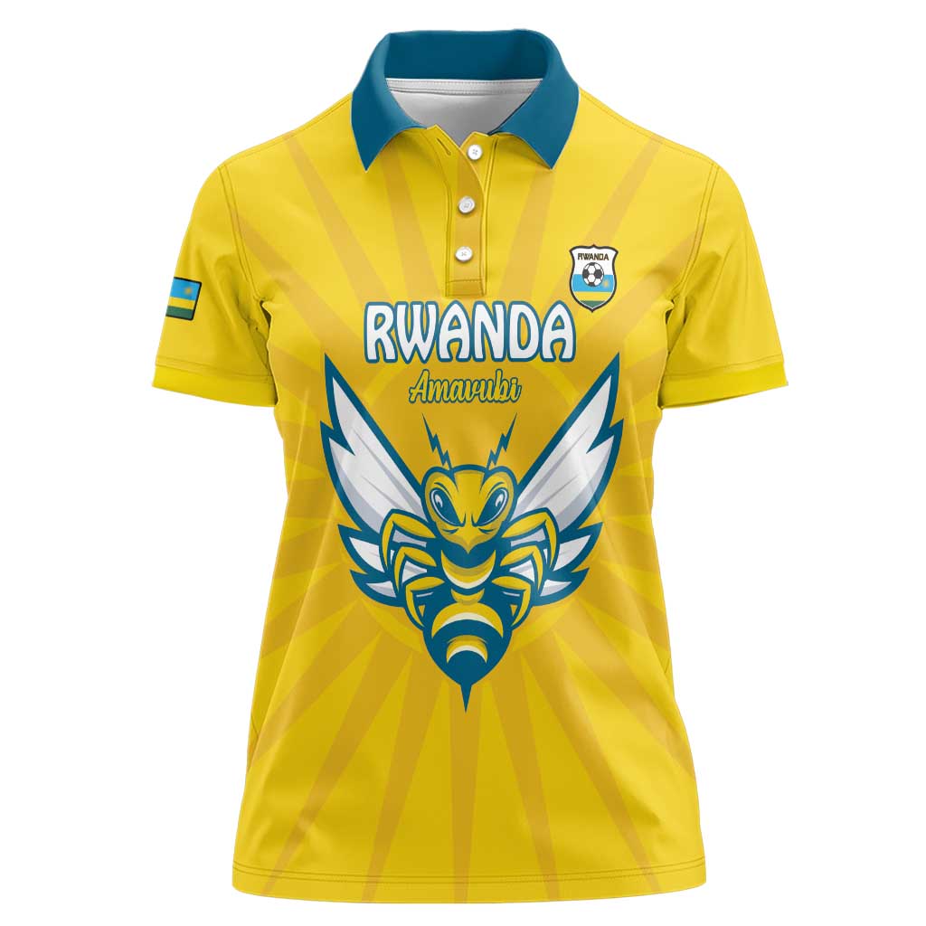 Custom Rwanda Football Women Polo Shirt Go Amavubi